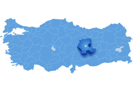 Map of Turkey, Malatya