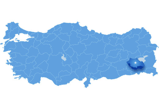 Map of Turkey, Siirt
