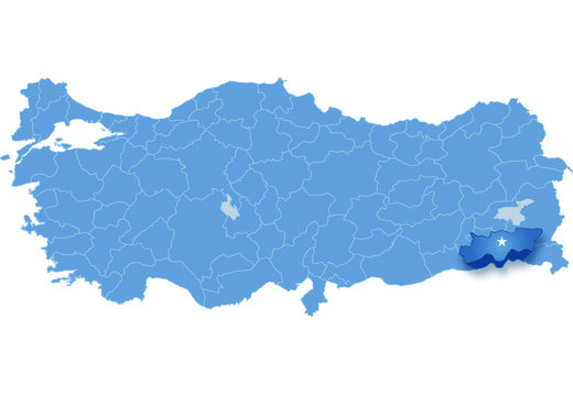 Map of Turkey, Sirnak