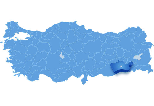 Map of Turkey, Mardin