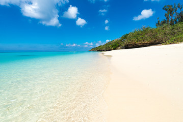Beautiful sea and the white beach, Okinawa, Japan