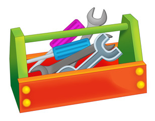 Cartoon tool box - illustration for the children