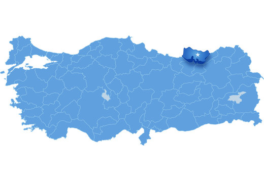Map of Turkey, Trabzon