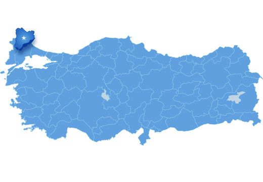 Map of Turkey, Kirklareli