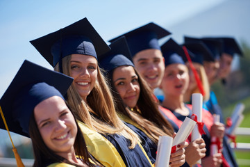 young graduates students group