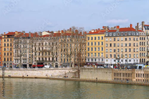 "Lyon  quai de la Pêcherie" photo libre de droits sur la banque d