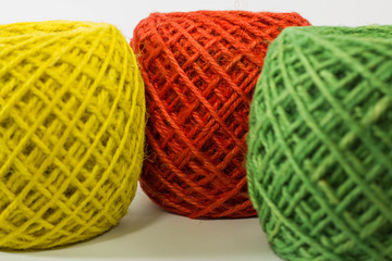 colorful hemp rope rolls