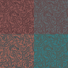 Fototapeta premium Pattern with gecko.