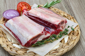 Raw beef ribs