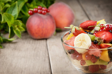 Fresh tasty fruit salad