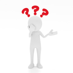 3D Männchen mit Fragezeichen