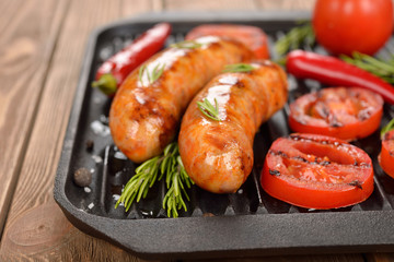 Grilled sausages