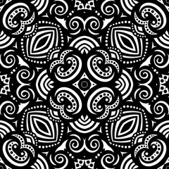 Vector Seamless Vintage Black and White Lace Pattern