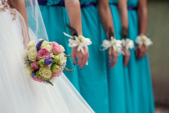 Wedding day bridesmaids and flower - Powered by Adobe