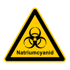 wso177 WarnSchildOrange - scs scs1 SodiumCyanideSign - NaCN - Sodium cyanide - german Natriumcyanid - g3863