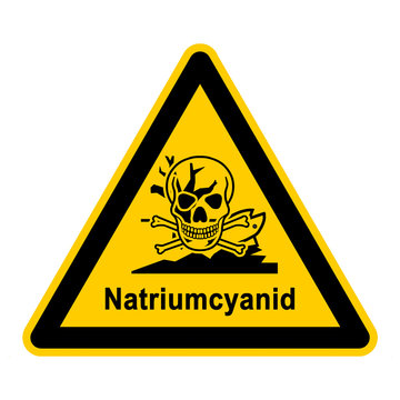wso184 WarnSchildOrange - scs scs8 SodiumCyanideSign - NaCN - Sodium cyanide - german Natriumcyanid - g3867