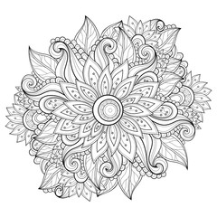 Vector Monochrome Floral Background