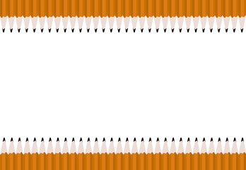 Two rows of yellow pencils