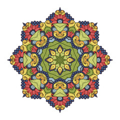 Vector Beautiful Deco Colored Mandala