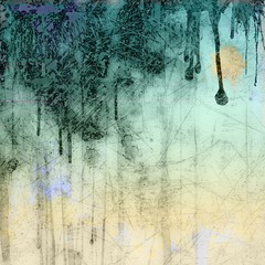 Grunge blue dripping abstract background