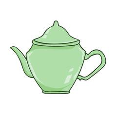tea kettle isolated illustration