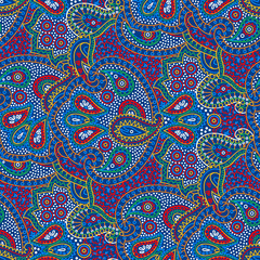 Seamless color paisley pattern