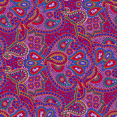 Seamless color paisley pattern