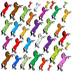 Silhouettes of animals (vector horses clipart )22