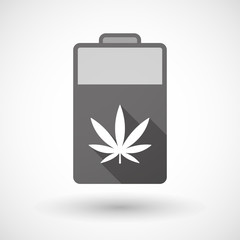 Isolated battery icon with a marijuana leaf