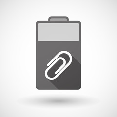Isolated battery icon with a clip