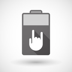 Isolated battery icon with a rocking hand