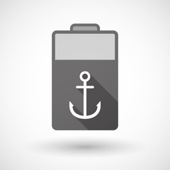 Isolated battery icon with an anchor