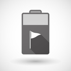 Isolated battery icon with a golf flag