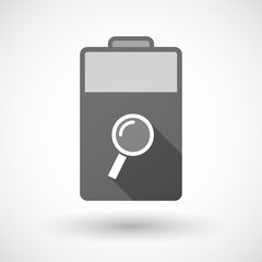 Isolated battery icon with a magnifier