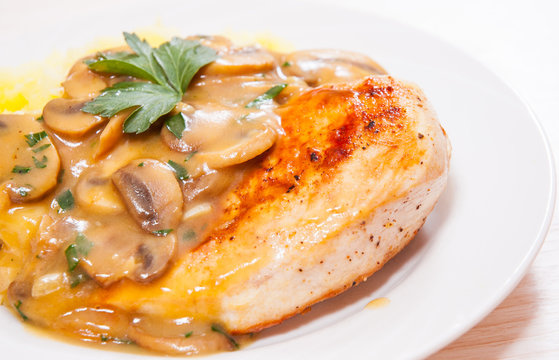 Chicken Breast with Mushroom Sauce and mashed potato
