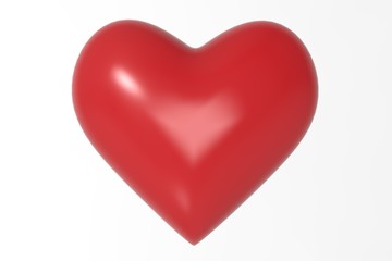 Heart Red 3d On  Isolated And background