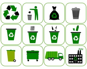 Recycling icons set