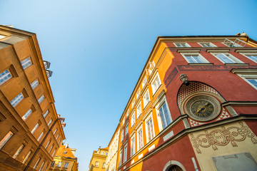 Old city clock in Warsaw