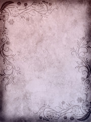 Old paper with floral pattern