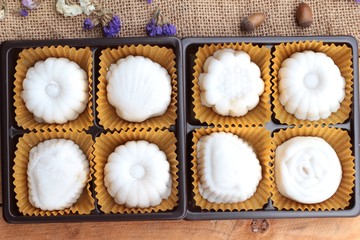 Mochi japanese dessert patties soybeans of delicious.