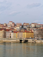 Naklejka premium Lyon - pont de la Feuillée et Croix-Rousse