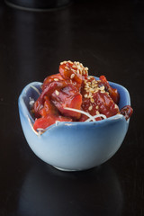 japanese cuisine. sushi octopus on the background