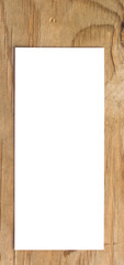 white paper on wooden background.