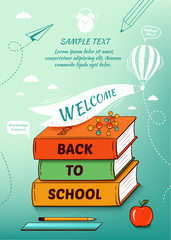 Back to school poster. Vector illustration