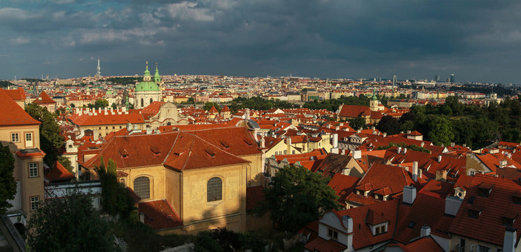 Prague cityscape seen from Hradcany district