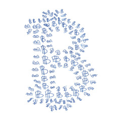 Bitcoin handwriting symbol