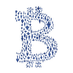 Bitcoin arrow hand-drawn symbol