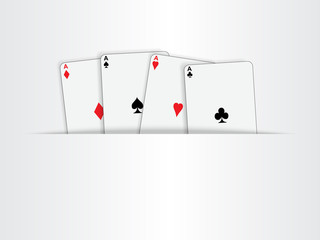 Paper cut background with poker cards