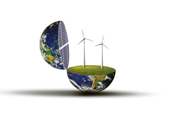 Wind und solar Versorgung.