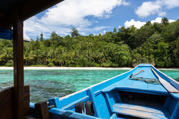 On the way to a idyllic beach in the Togians island in Sulawesi, Indonesia © D.Marti
